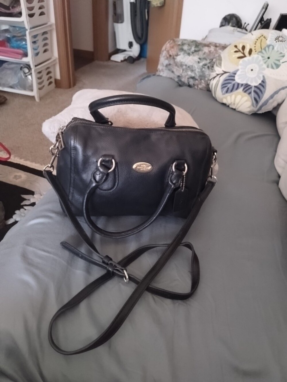 Coach Mini Bennet Black Leather Satchel